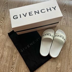 Givenchy white logo pool slides EU 36 / US 6